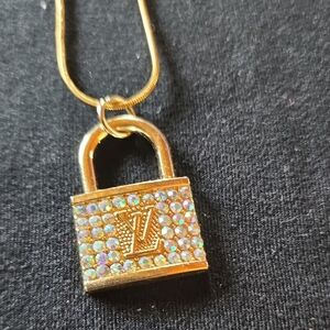 Gold Padlock Pendant Necklace